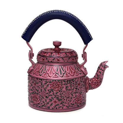 Kaushalam Tea Kettle with six glasses and stand: Pink Passion