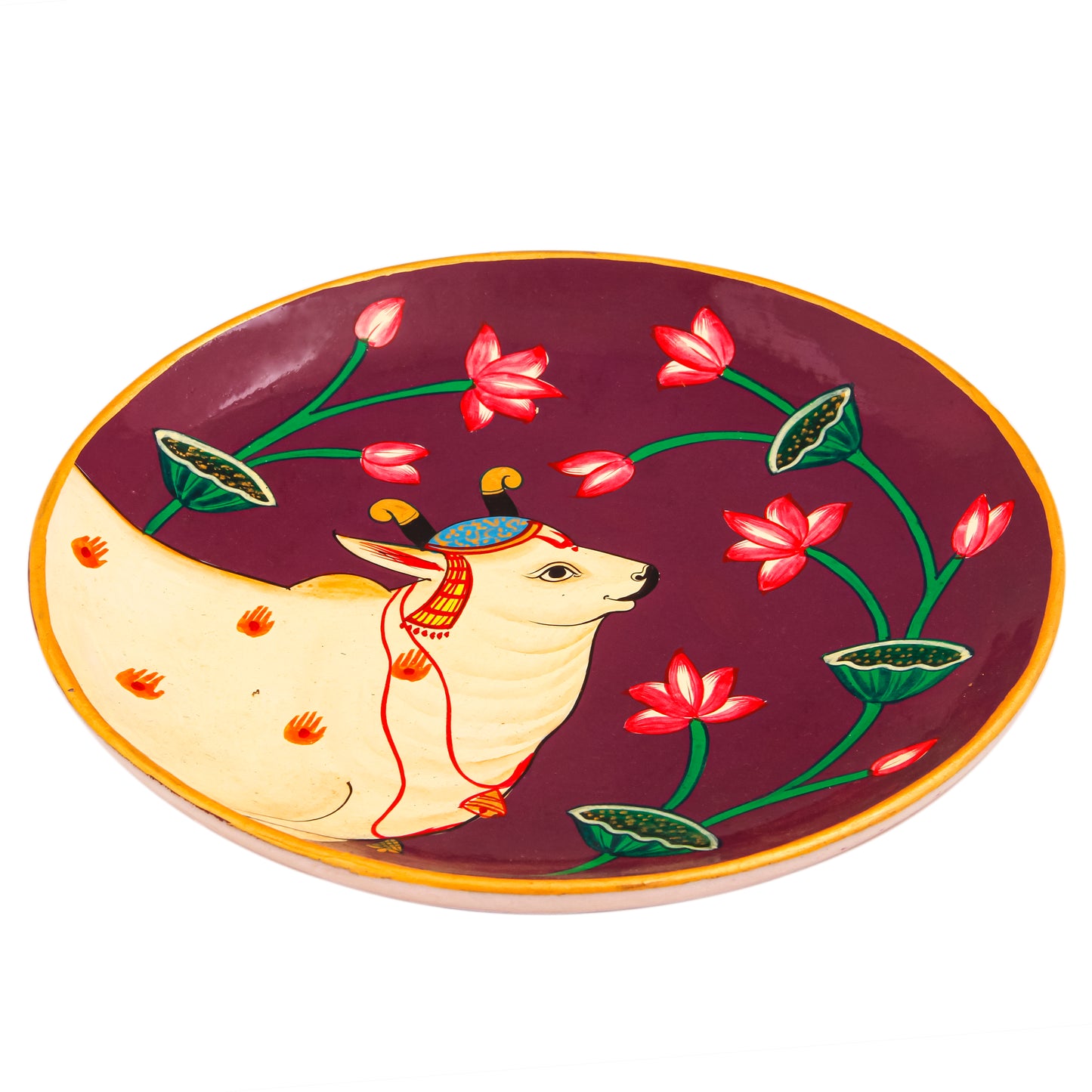 Hand Painted Ceramic Wall Plate : Pichwai