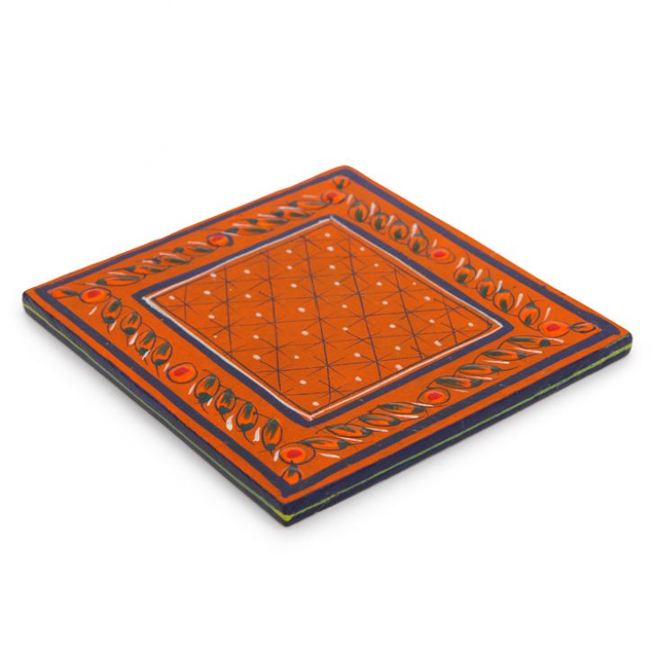 Hand Painted Coasters - Blue Mania, Mughal Art