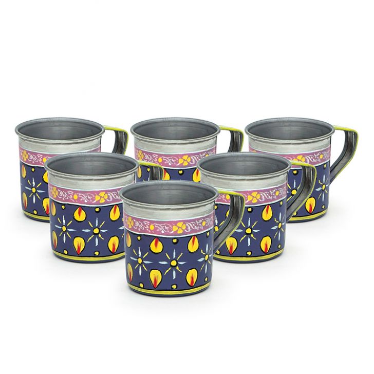 Hand Painted Tea Cup Set 6: Mughal