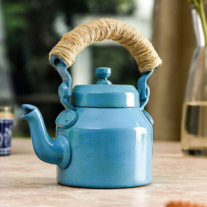 Hand Painted Kettle : Solid Blue