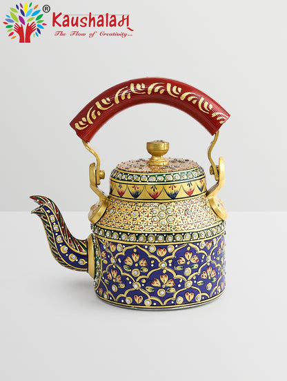 Traditional Indian Hand Painted Tea Kettle - Celestial