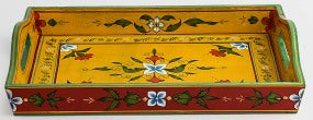 Hand Painted tray set of 2 : Mughal Floral