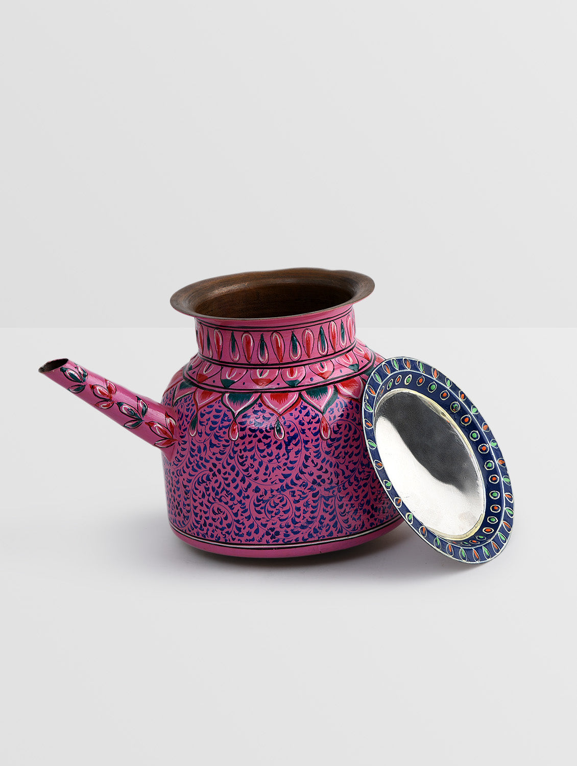 Hand Painted Copper Pitcher : Mughal Pink