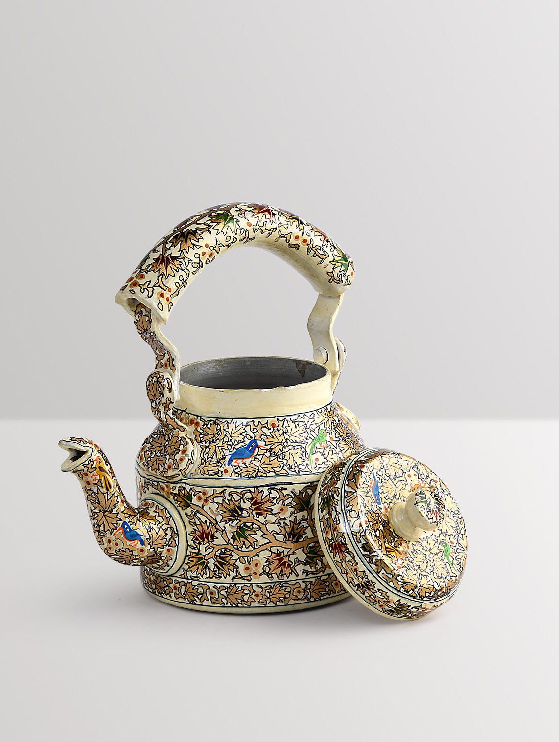 Hand Painted Kettle : "Chinar" The Oak Tree Art Of Kashmir