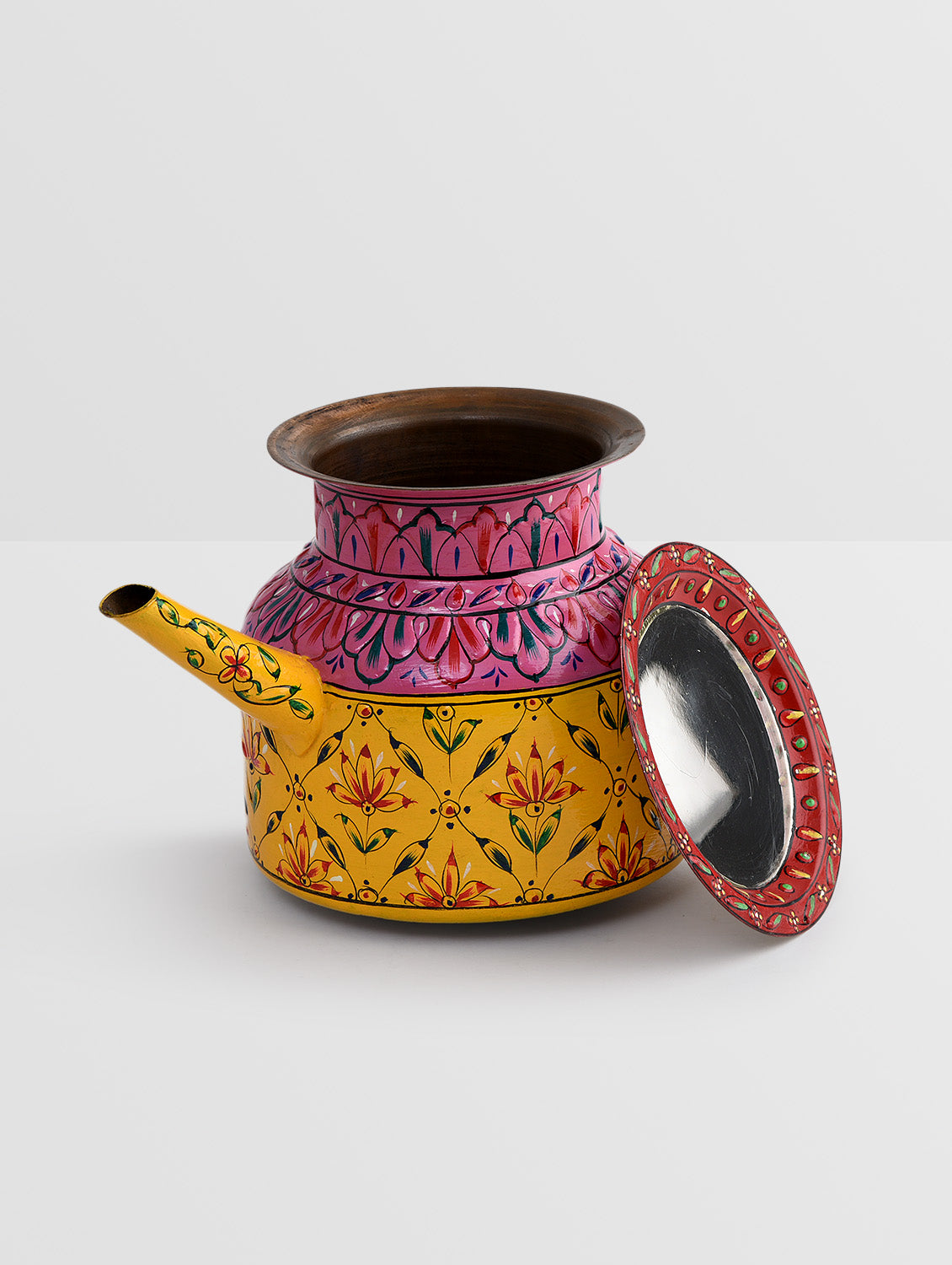 Hand Painted Copper Pitcher : Mughal Yellow